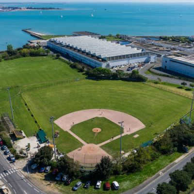 Vue aérienne du terrain de baseball La Rochelle